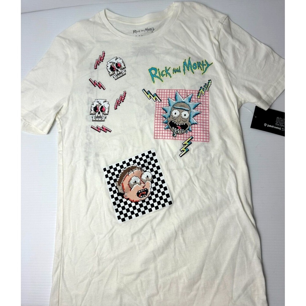 Rick and Morty T Shirt Mens Size Small Pixel Art Graphic Front Back NWT - Picture 1 of 9